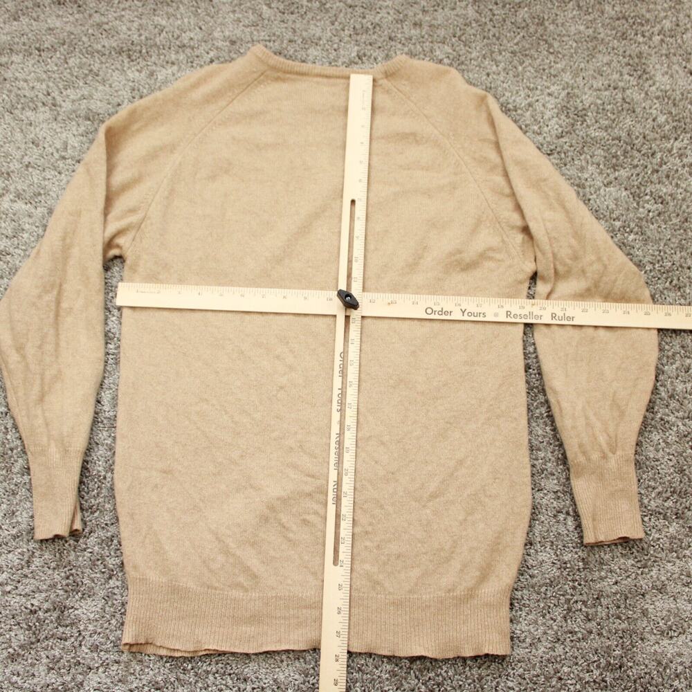 Thane Sweater Womens L Beige Vintage Cashmere V Neck Long Sleeve Pullover - Picture 4 of 6